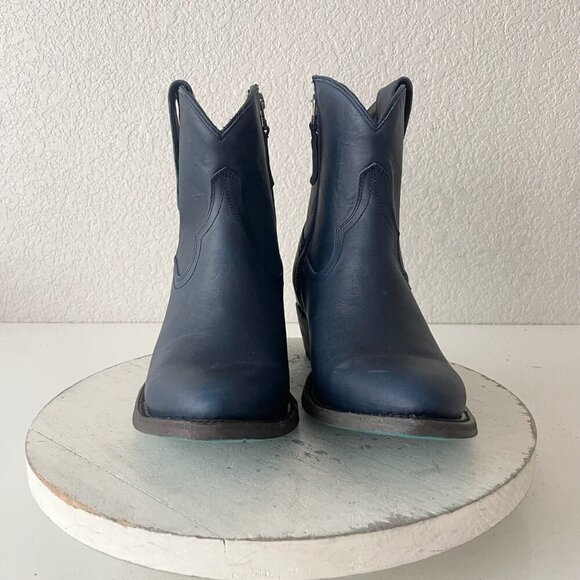 Lane PLAIN JANE Womens Cowboy Bootie 9 Midnight Navy Western Cowgirl Ankle Boot - Picture 6 of 14